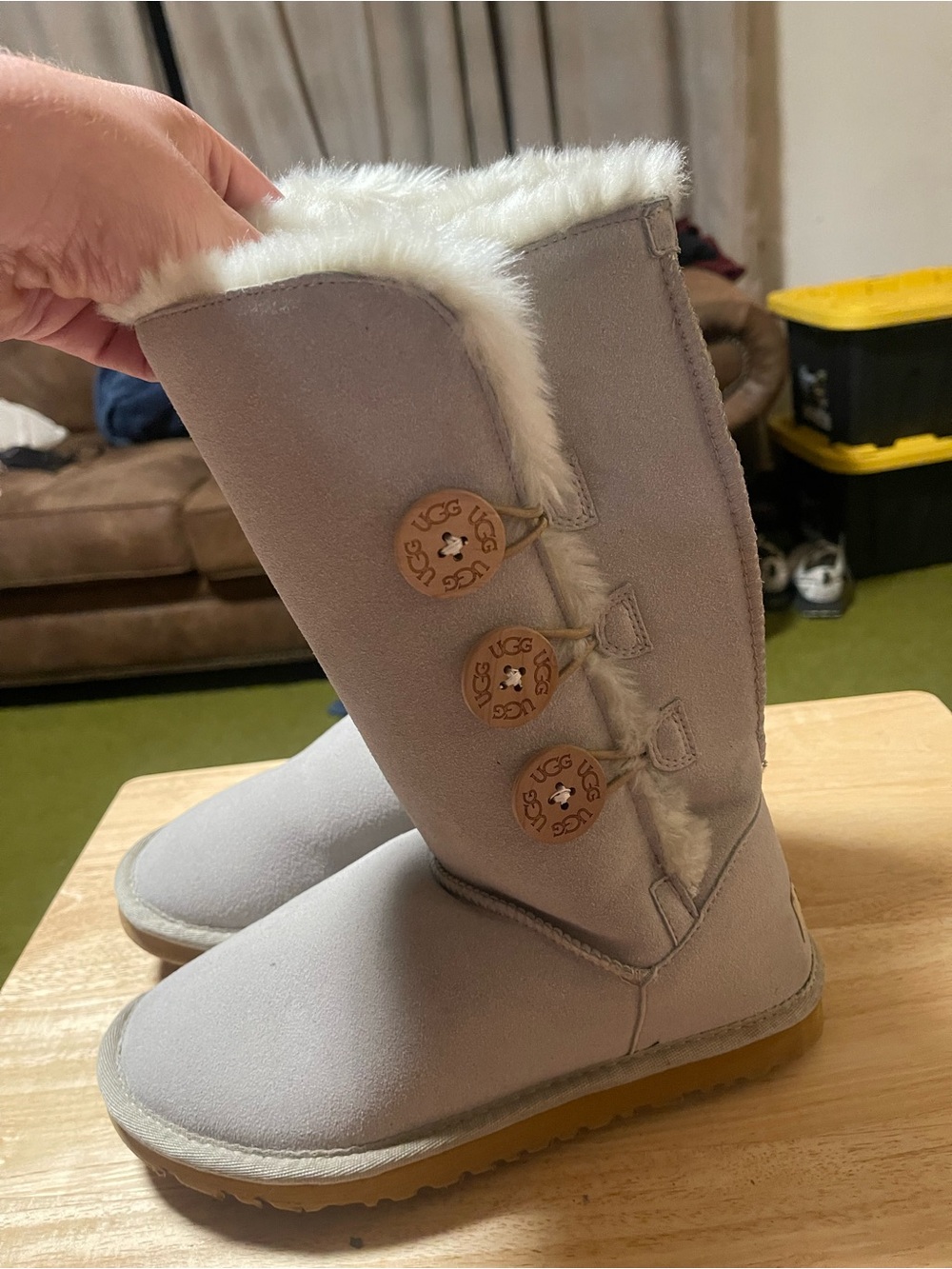 UGG Woman’s Cream Boots Size 7 Classic Tall 1873 Comfort Excellent Condition